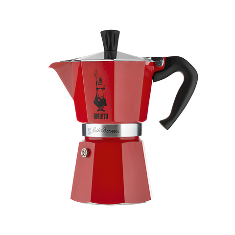 Moka Pot Bialetti for 3 cups red